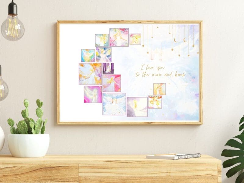 Schutzengel Bild Collage "I love you to the moon and back"
