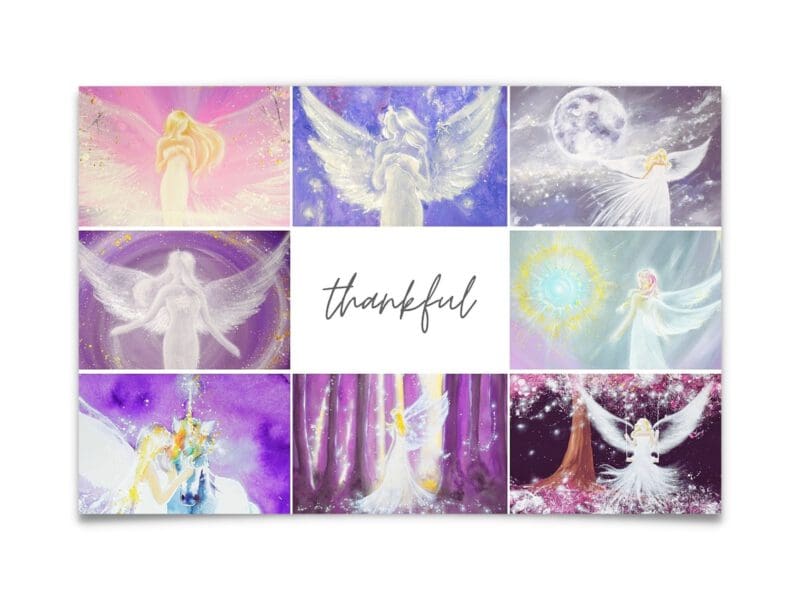 Engelbild Collage "thankful" Bilder in lila Tönen – Bild 2