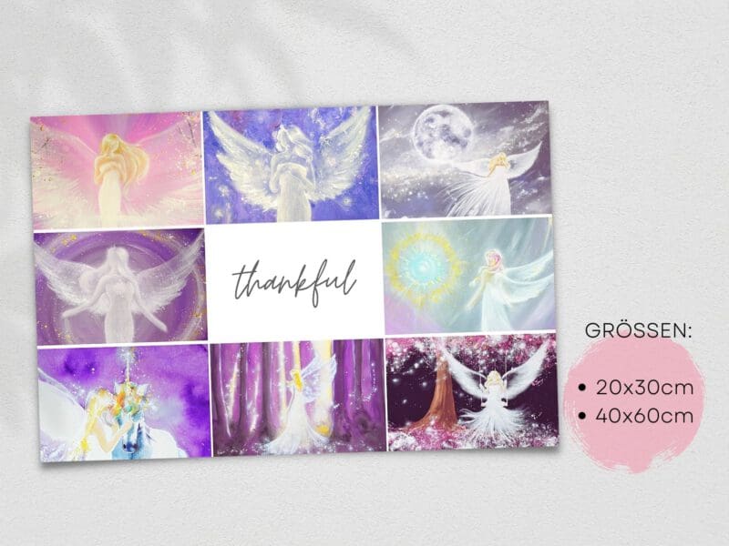 Engelbild Collage "thankful" Bilder in lila Tönen – Bild 3