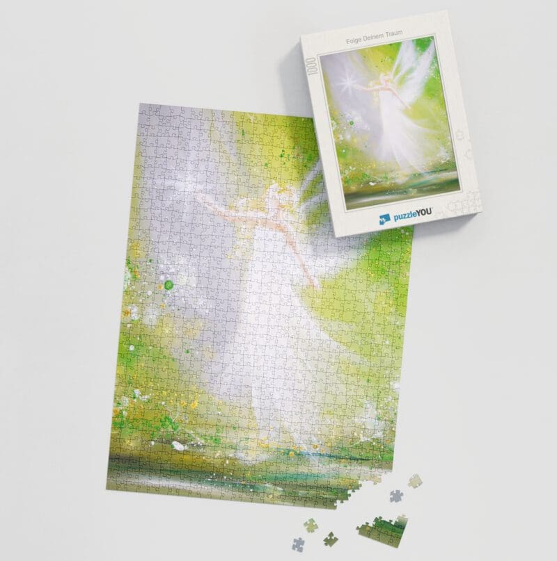 Engel Puzzle "Folge Deinem Traum" Schutzengelbild zum puzzeln
