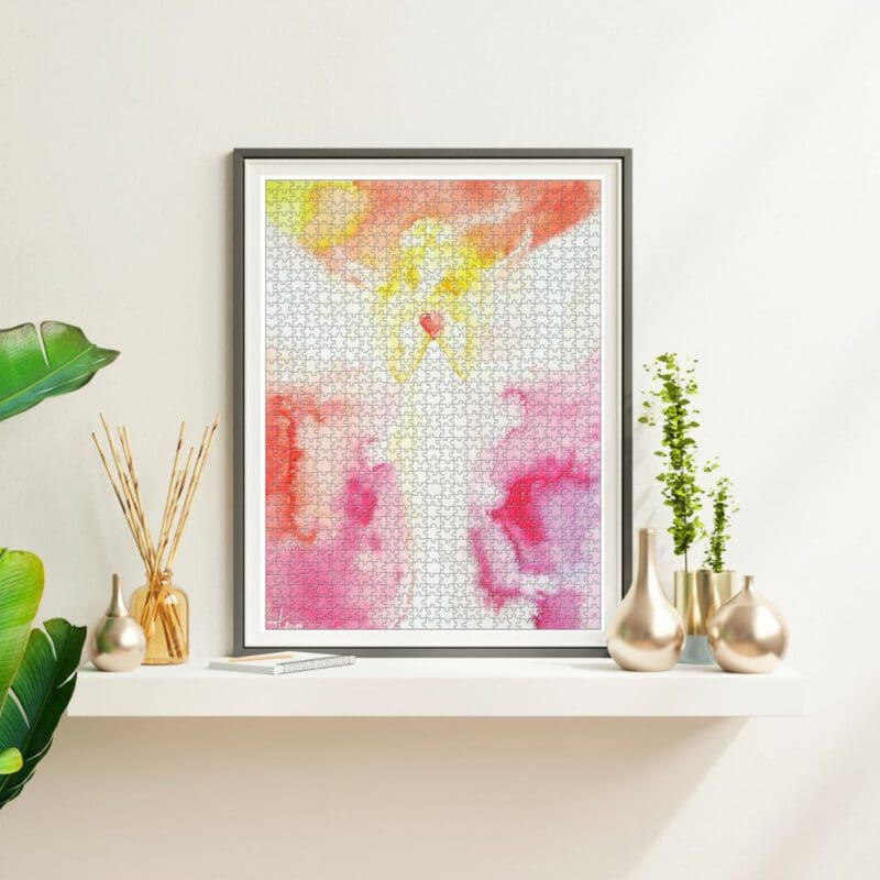 Engelbild Puzzle "Liebe" Schutzengel mit Herz zum puzzeln – Bild 4