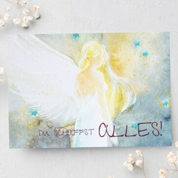 Grusskarte Postkarte "Du schaffst alles" Engel Geschenkkarte