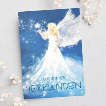 Engel Postkarte "Für immer verbunden" Engelkarte in Blau
