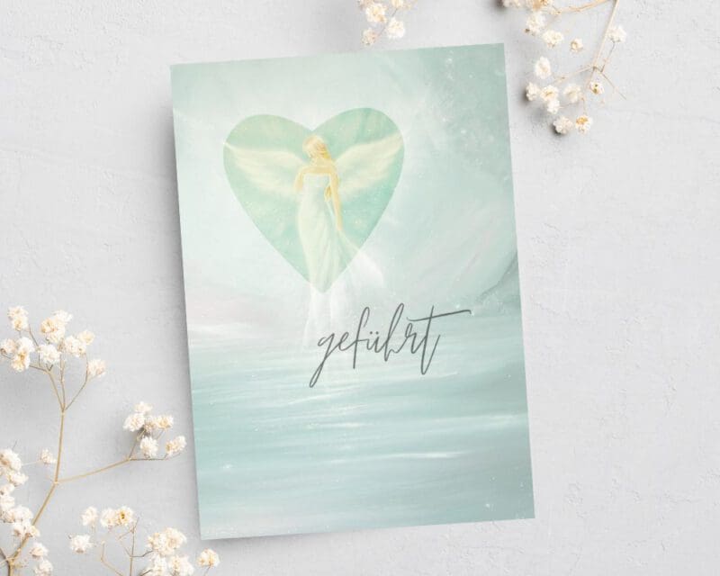 Engel Grusskarte Postkarte "Geführt" Genesungskarte