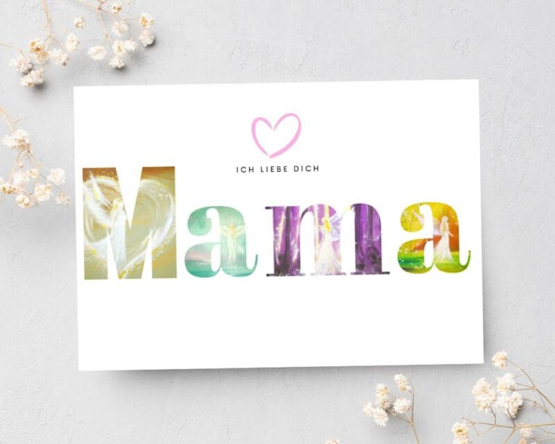 Engel Postkarte "Ich liebe Dich Mama" Engelkarte für die liebe Mutter