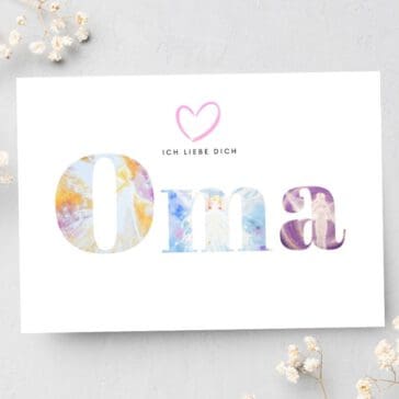 Engel Postkarte "Ich liebe Dich Oma" Engelkarte mit Herz