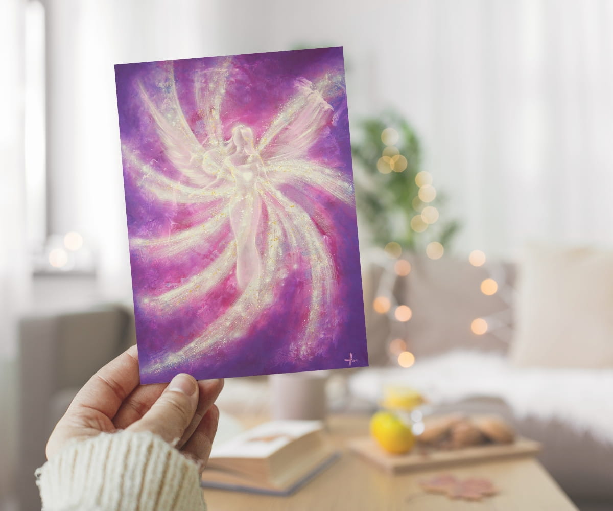 Engel Poster "Die Engelliebe fühlen" Ein lichtvolles Engelbild voller Liebe & Geborgenheit – Bild 4