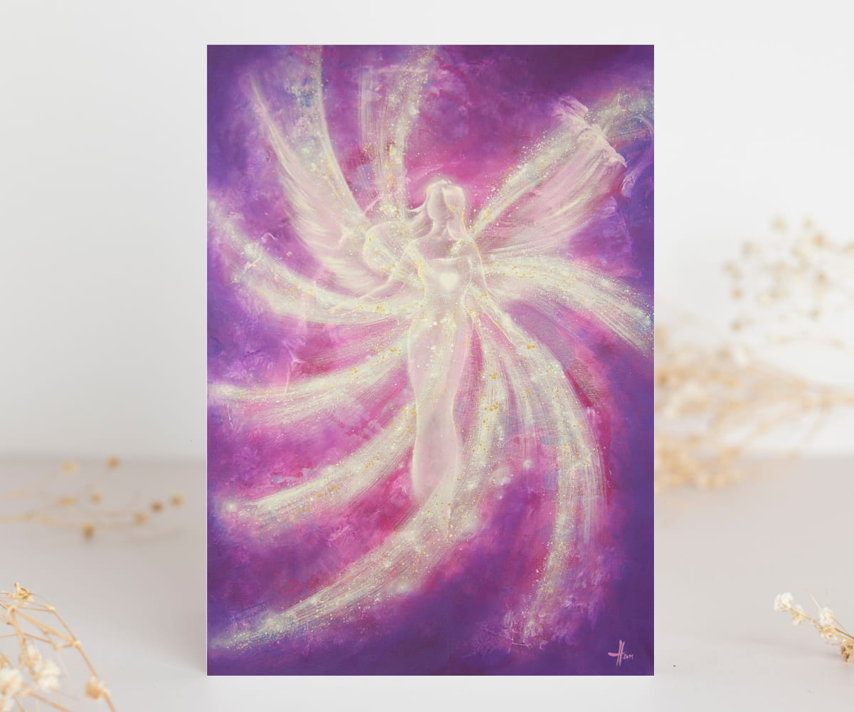 Engel Poster "Die Engelliebe fühlen" Ein lichtvolles Engelbild voller Liebe & Geborgenheit – Bild 3