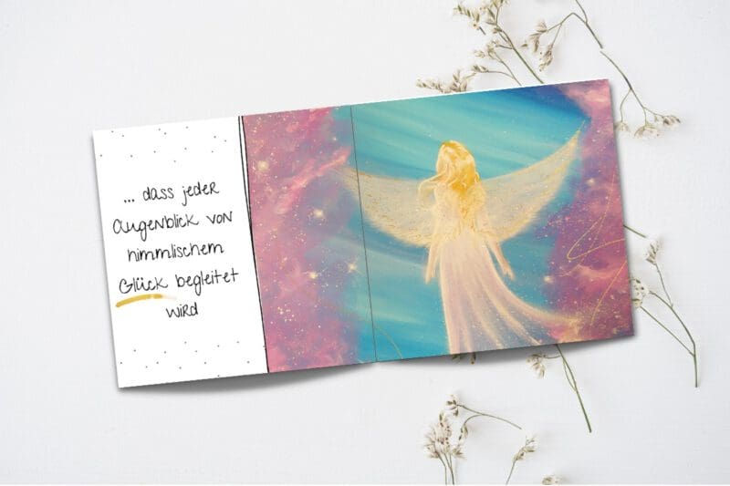Geschenk Buch für einen besonderen Menschen "Ich wünsche Dir..." Schutzengel Büchlein 10x10cm – Bild 4