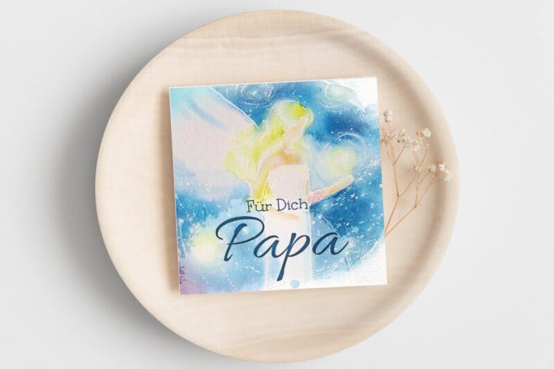 Geschenk Buch für den Vater "Für Dich Papa" Schutzengel Büchlein 10x10cm – Bild 2