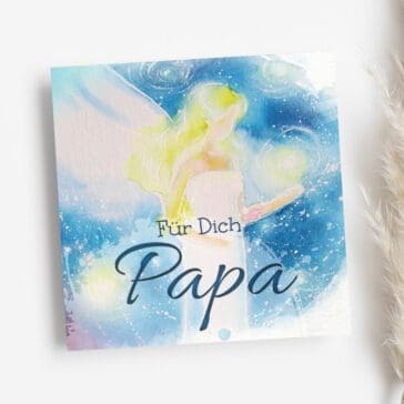 Geschenk Buch für den Vater "Für Dich Papa" Schutzengel Büchlein 10x10cm