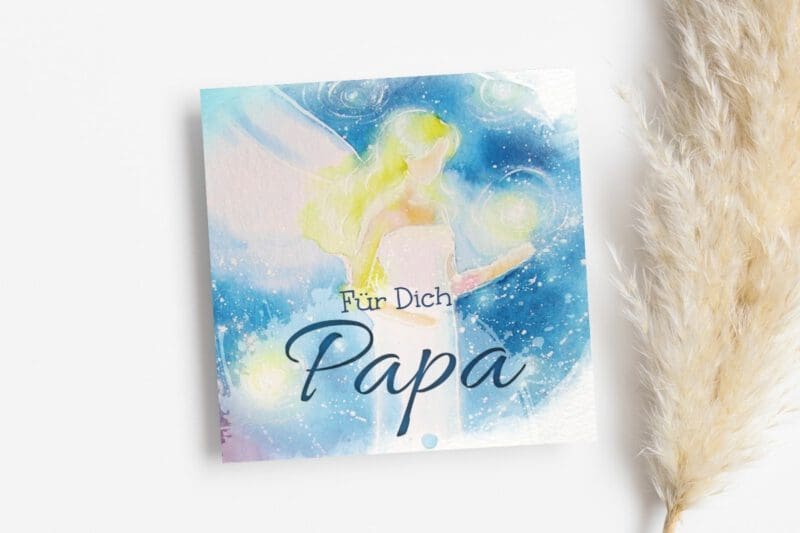 Geschenk Buch für den Vater "Für Dich Papa" Schutzengel Büchlein 10x10cm