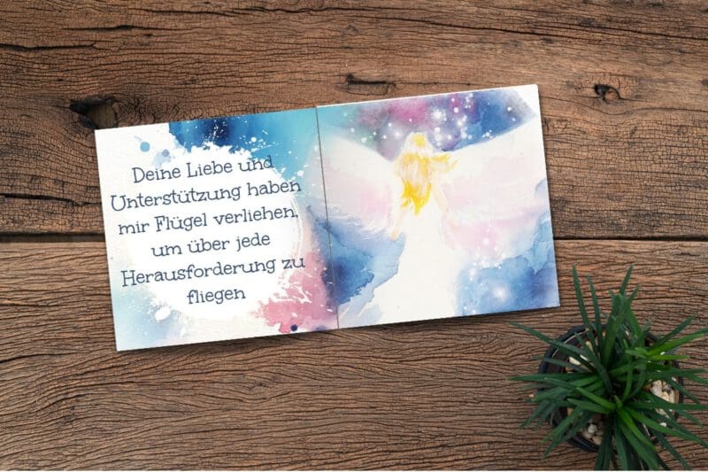 Geschenk Buch für den Vater "Für Dich Papa" Schutzengel Büchlein 10x10cm – Bild 4