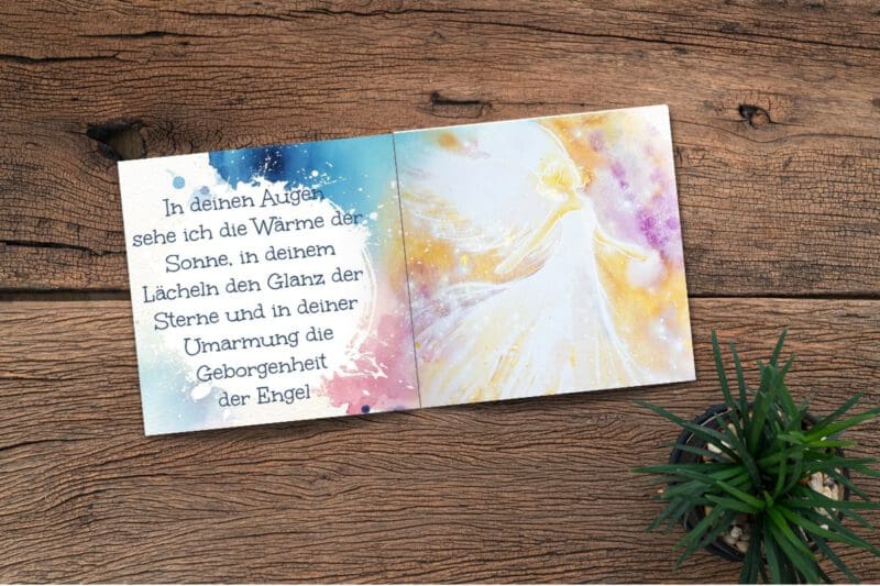 Geschenk Buch für den Vater "Für Dich Papa" Schutzengel Büchlein 10x10cm – Bild 3