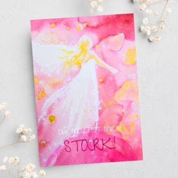 Engel Grußkarte Postkarte "Du machst mich stark!" Engel Geschenkkarte
