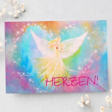 Grusskarte Postkarte "Folge Deinem Herzen" Engel Geschenkkarte