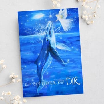 Grusskarte Postkarte "Ich bin immer bei Dir" Engel Geschenkkarte