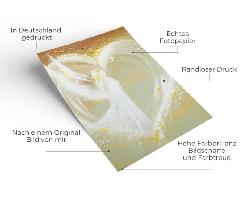 Engelbild "Weg ins Herz" - Ein Engel Poster voller Wärme und Liebe – Bild 2