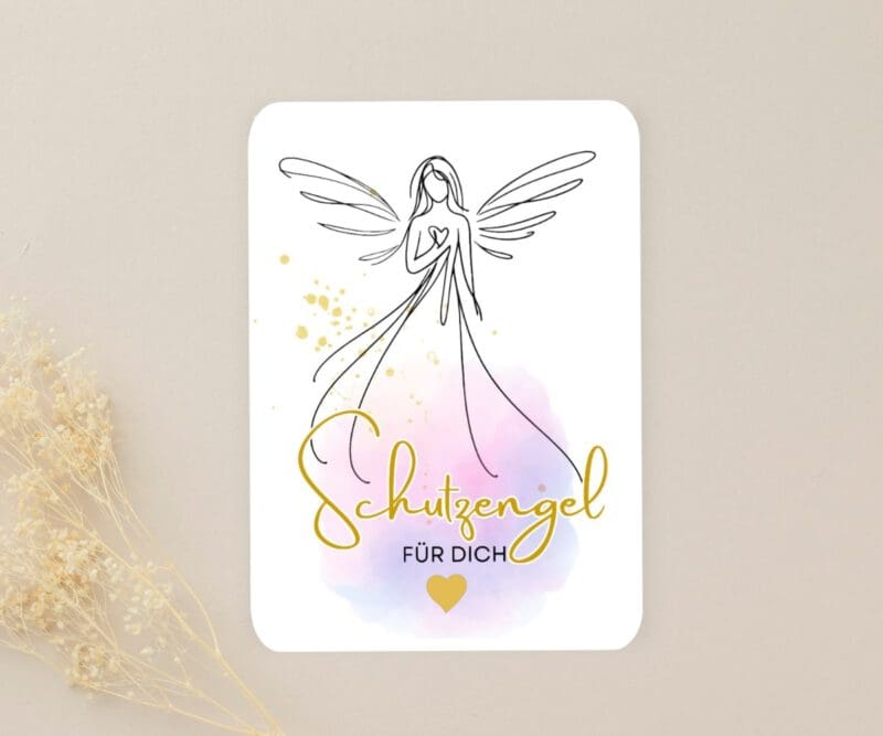 4er Set Engel Karten "Schutzengel für Dich" - Liebevolle Mini Kärtchen zum Verschenken – Bild 5