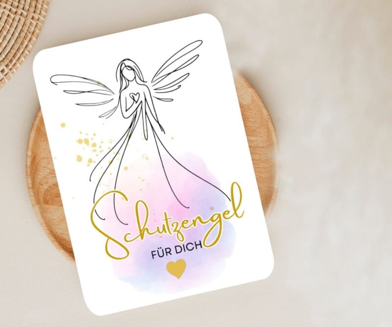 4er Set Engel Karten "Schutzengel für Dich" - Liebevolle Mini Kärtchen zum Verschenken – Bild 6