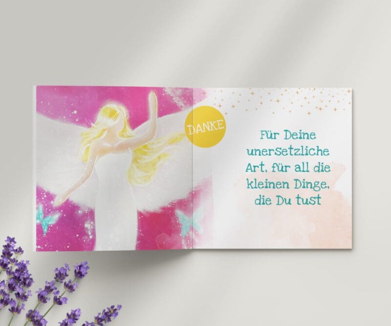 Engel Büchlein "Danke" liebevolles Dankeschön Geschenk für Wertschätzung – Bild 4
