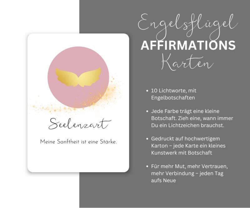 „Dein Flügel für heute“ kraftvolle Engelsflügel Affirmationskarten, Achtsamkeitskarten, Mutmacher Karten – Bild 5