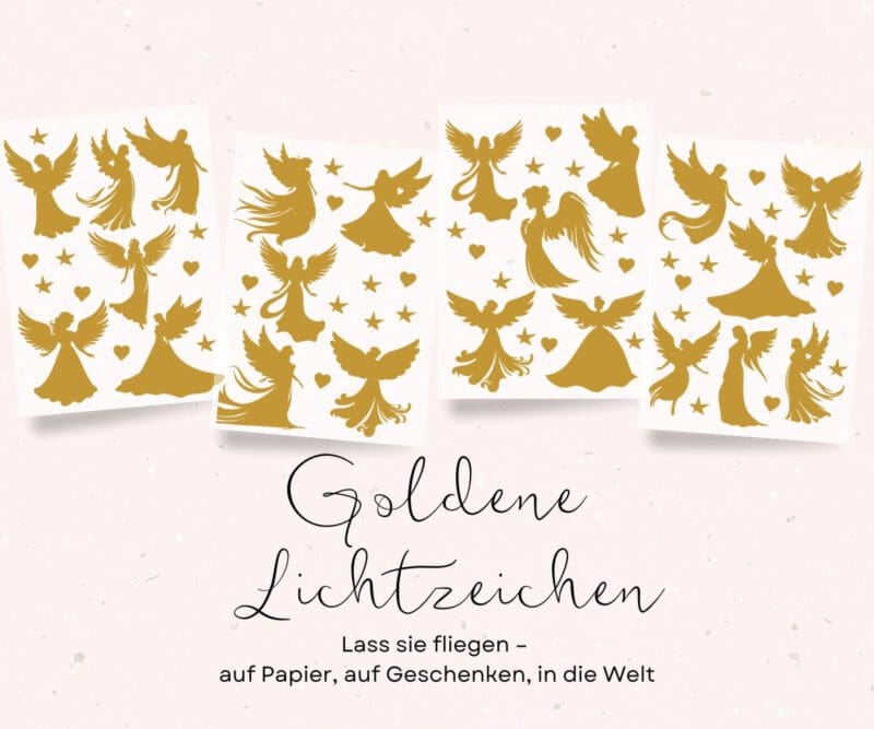 Schutzengel Vinyl Sticker – 64 Goldene Lichtzeichen zum Aufkleben und Verzieren – Bild 2
