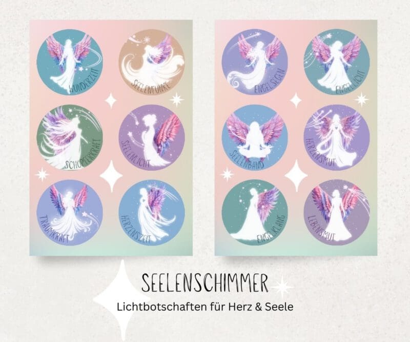 Engel Sticker Set, Seelenschimmer Affirmation