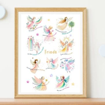 Personalisierbares Affirmationsposter für Kinder