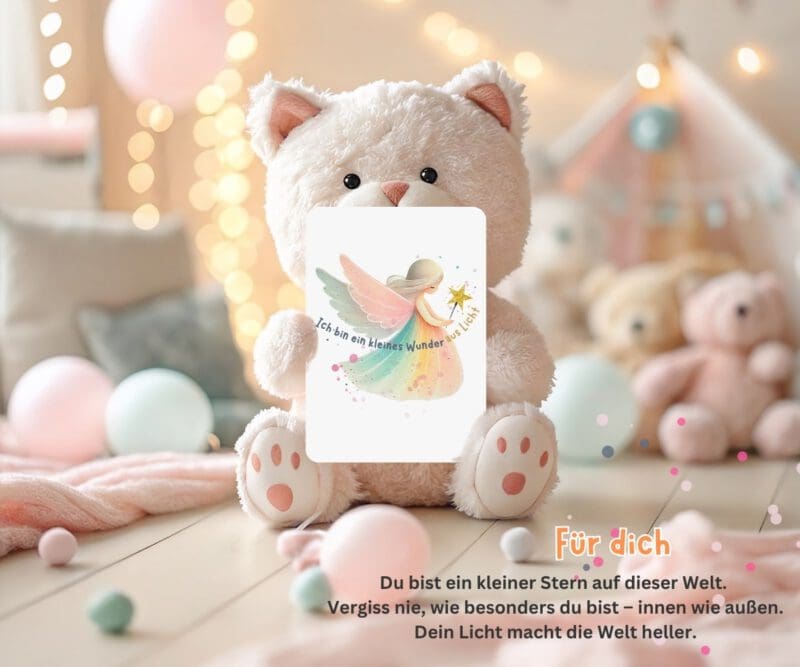 Engel Affirmationskarten für Kinder „Kleine Seelenwunder“ - Personalisierbares Geschenk für mehr Selbstvertrauen, Geborgenheit – Bild 7
