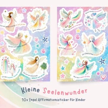 Affirmations-Sticker für Kinder - Kleine Seelenwunder – 10 Engel Kinder Sticker mit Spruch