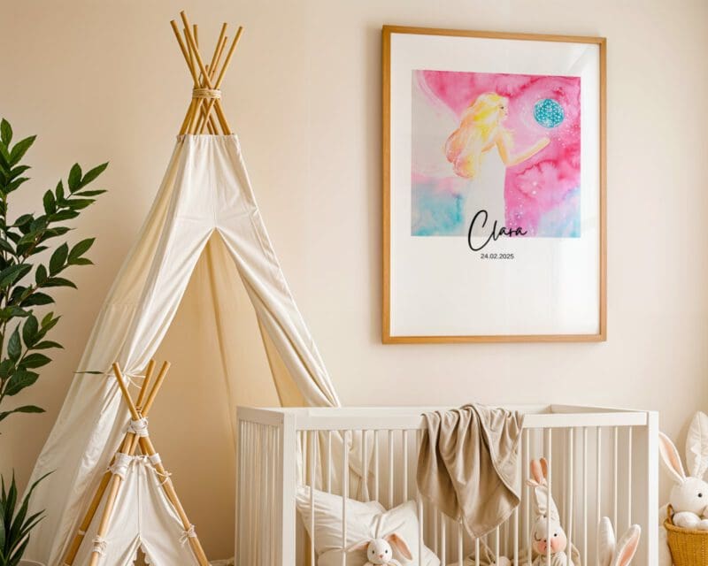 Personalisierbare Engel Poster - besondere Schutzengelbilder mit Wunschname & Datum – Bild 5
