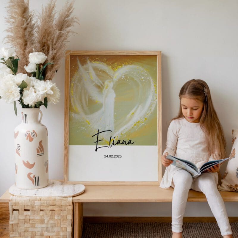 Personalisierbare Engel Poster - besondere Schutzengelbilder mit Wunschname & Datum – Bild 7