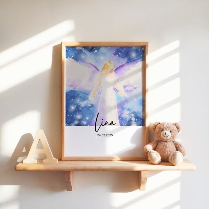 Personalisierbare Engel Poster - besondere Schutzengelbilder mit Wunschname & Datum – Bild 10