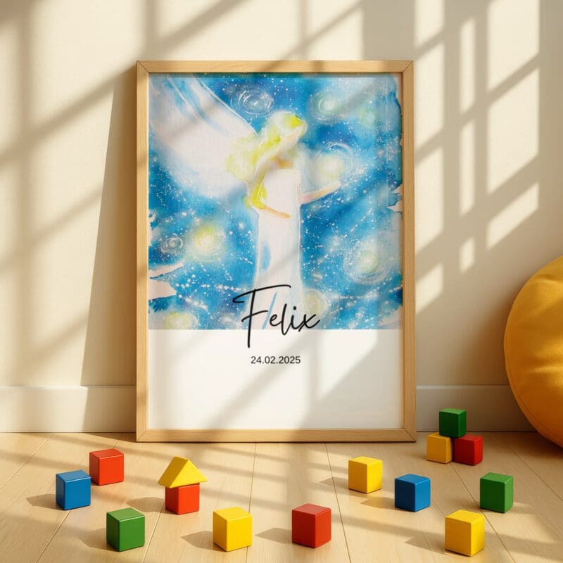 Personalisierbare Engel Poster - besondere Schutzengelbilder mit Wunschname & Datum – Bild 13