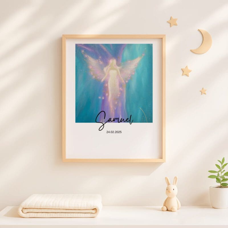 Personalisierbare Engel Poster - besondere Schutzengelbilder mit Wunschname & Datum – Bild 16