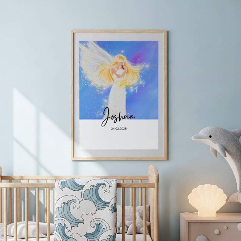 Personalisierbare Engel Poster - besondere Schutzengelbilder mit Wunschname & Datum – Bild 17