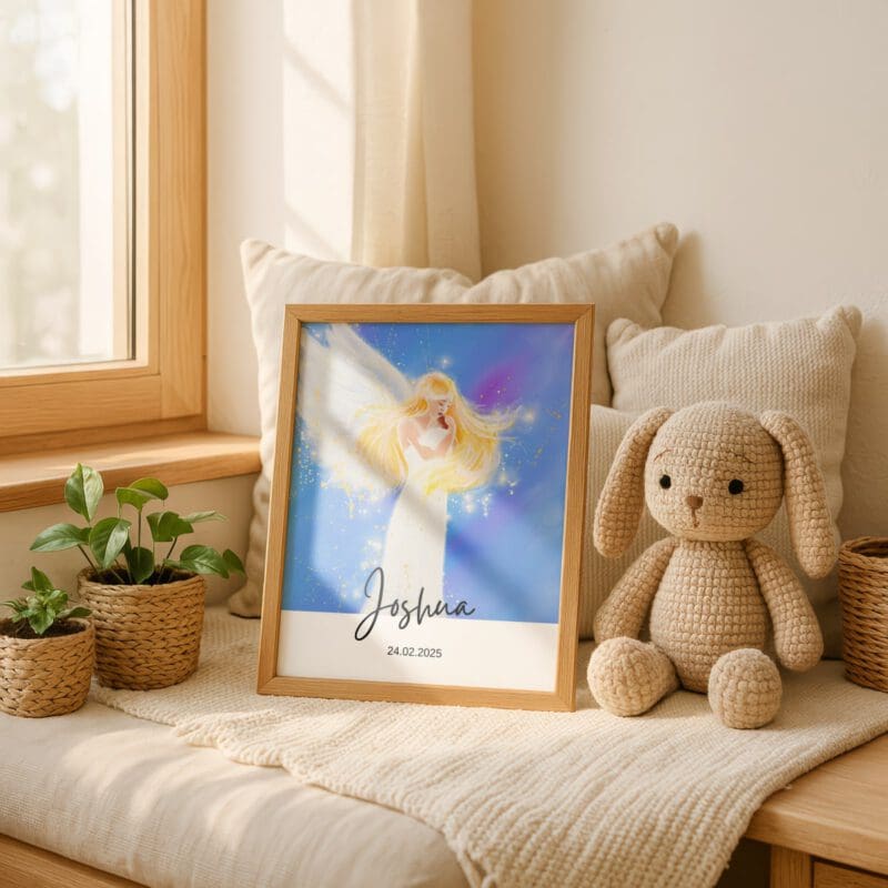 Personalisierbare Engel Poster - besondere Schutzengelbilder mit Wunschname & Datum – Bild 18