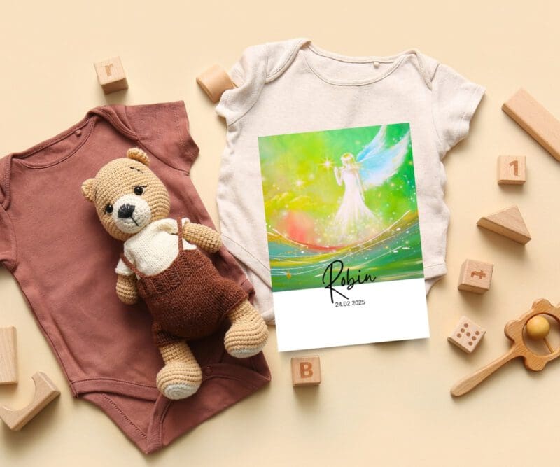 Personalisierbare Engel Poster - besondere Schutzengelbilder mit Wunschname & Datum – Bild 19