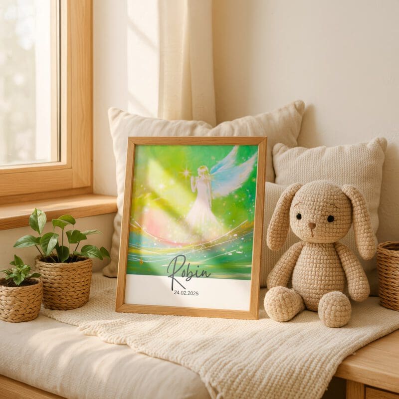 Personalisierbare Engel Poster - besondere Schutzengelbilder mit Wunschname & Datum – Bild 21