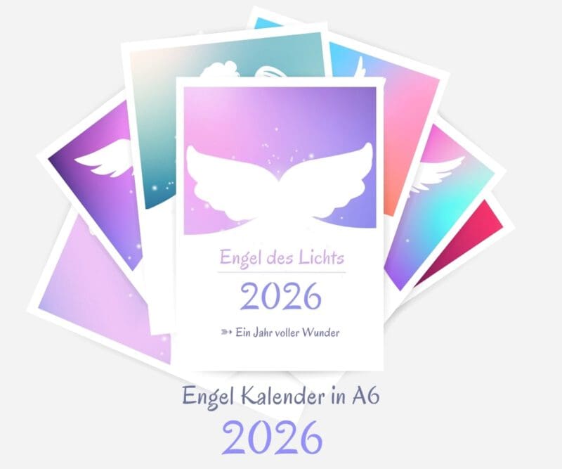 Positiver Engel Kalender 2026 - Ein Jahr voller Wunder in A6 zum Aufstellen mit Affirmationen