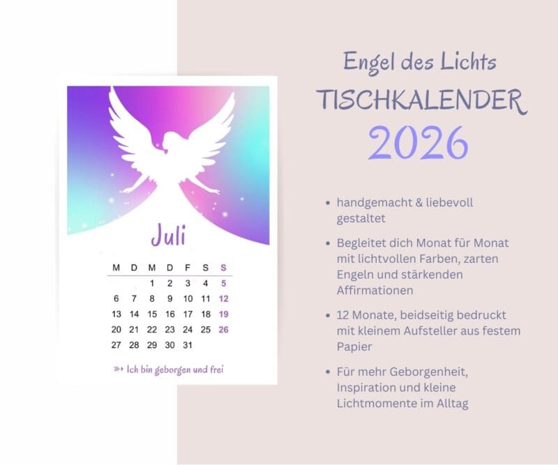 Positiver Engel Kalender 2026 - Ein Jahr voller Wunder in A6 zum Aufstellen mit Affirmationen – Bild 2
