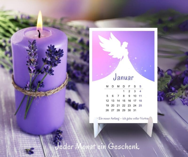 Positiver Engel Kalender 2026 - Ein Jahr voller Wunder in A6 zum Aufstellen mit Affirmationen – Bild 8
