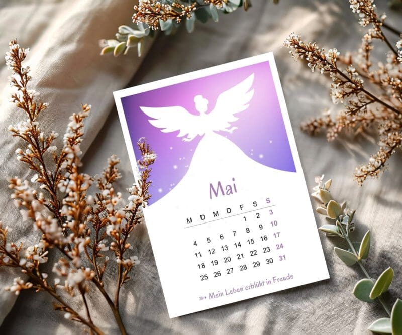 Positiver Engel Kalender 2026 - Ein Jahr voller Wunder in A6 zum Aufstellen mit Affirmationen – Bild 6