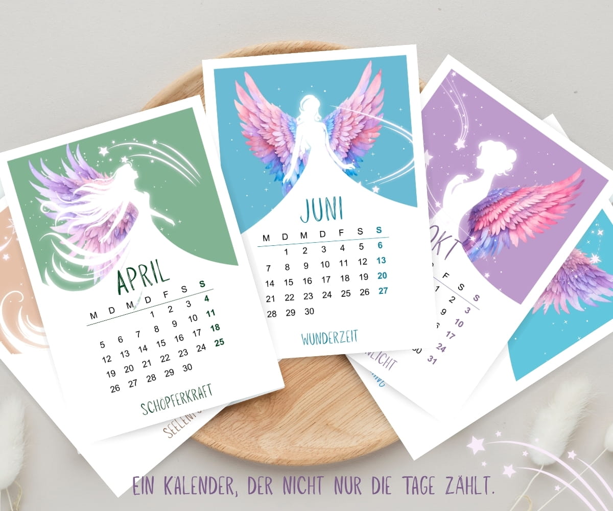 Positiver Engel Kalender 2027 - Seelenschimmer - in A6 zum Aufstellen mit Affirmationen – Bild 6