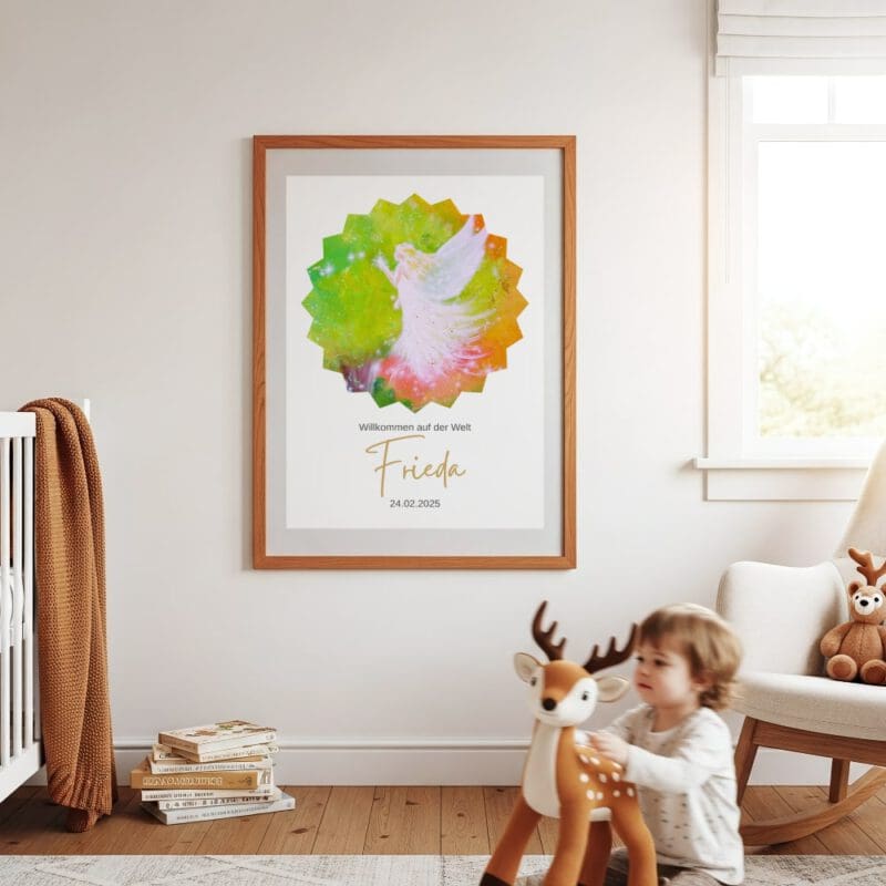 Engel Poster personalisierbar - besondere Schutzengel Bilder mit Wunschname & Datum – Bild 4