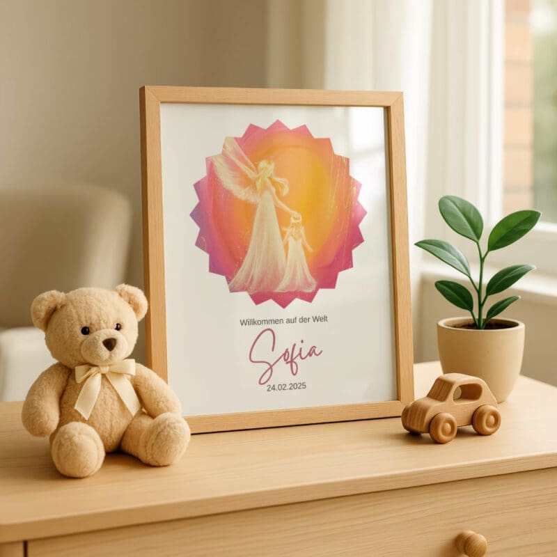 Engel Poster personalisierbar - besondere Schutzengel Bilder mit Wunschname & Datum – Bild 6