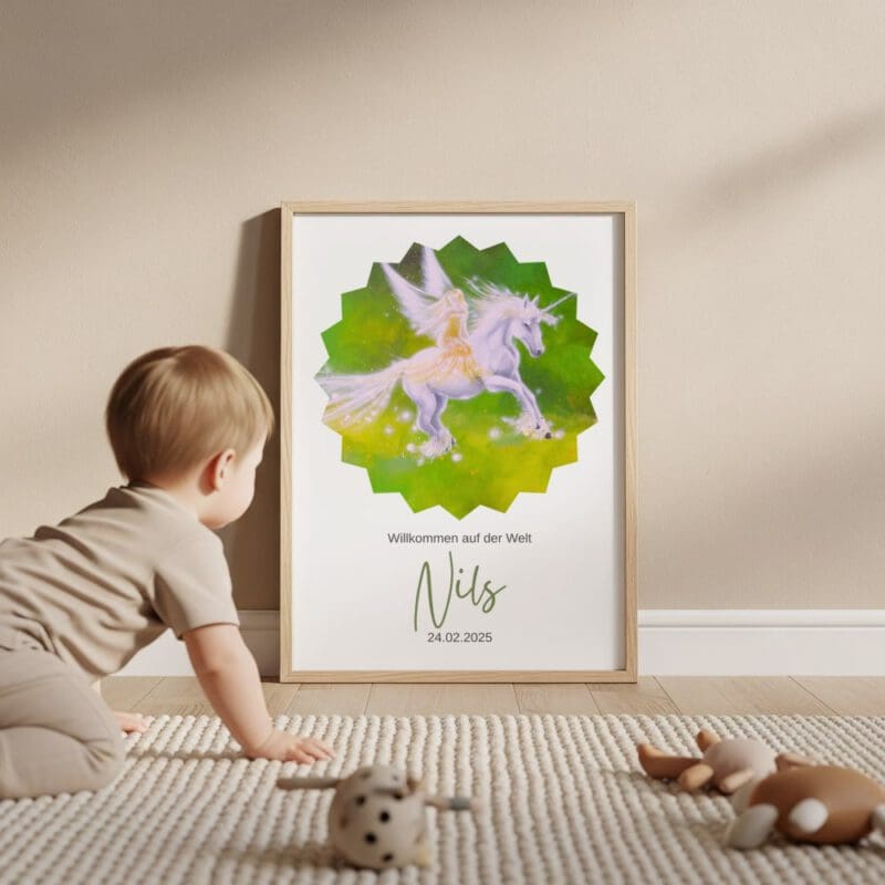 Engel Poster personalisierbar - besondere Schutzengel Bilder mit Wunschname & Datum – Bild 11