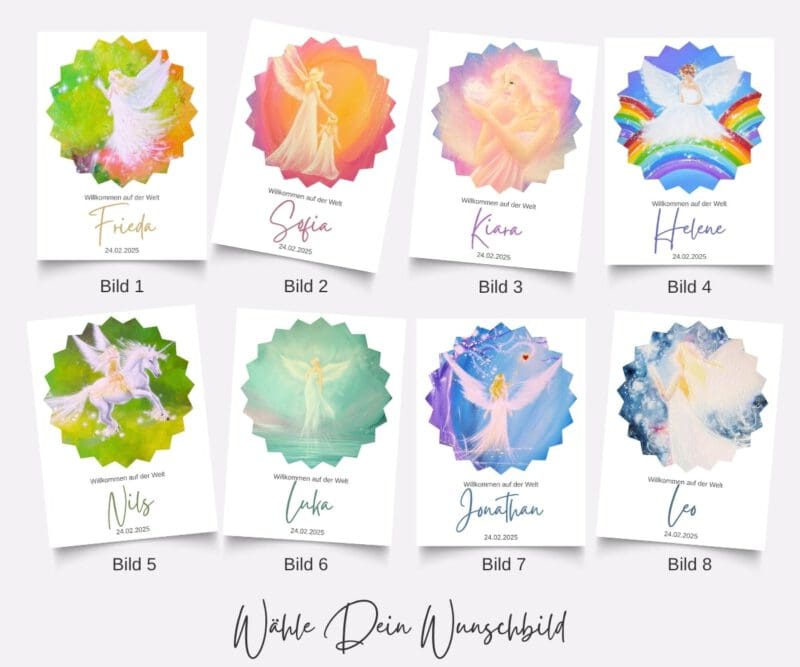 Engel Poster personalisierbar - besondere Schutzengel Bilder mit Wunschname & Datum – Bild 2
