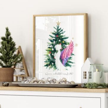 Lichtvolles Engelbild Weihnachtsengel - Ein kleiner Begleiter für Advent & Weihnachten